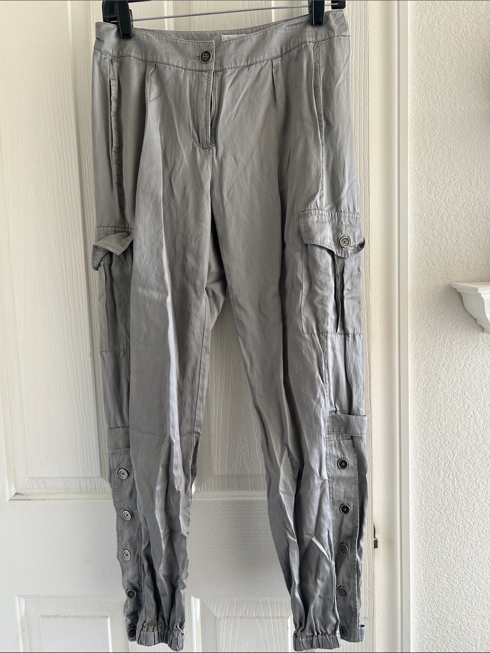 Chico's Light Gray Cargo Jogger Pants